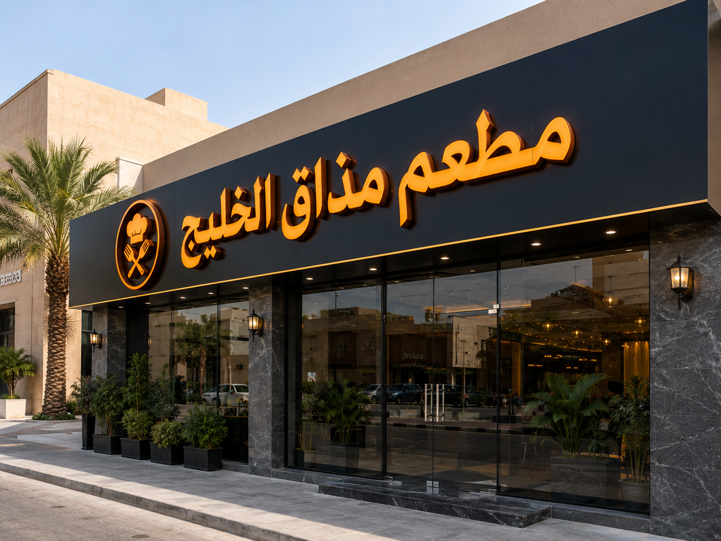 لوحة إعلانية لمطعم