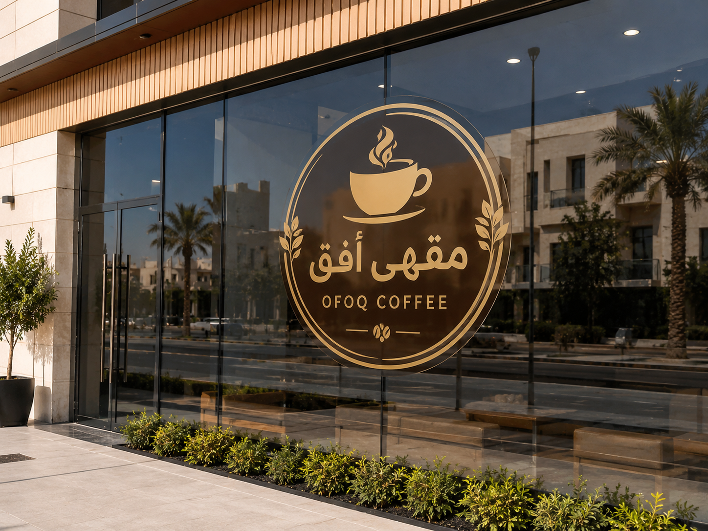 استيكر واجهة مقهى